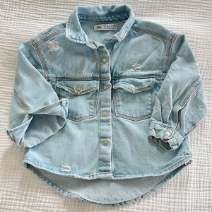 Zara 4/5T denim jacket light blue NEW